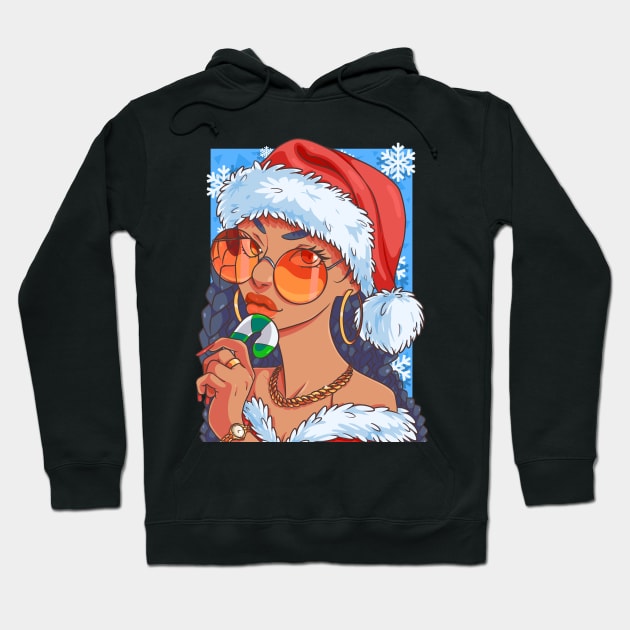 Black Santa Claus Gangster Christmas Hoodie by Noseking